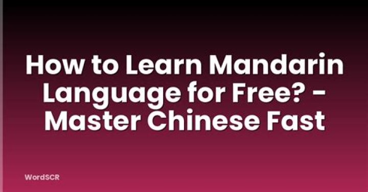 How can I learn Mandarin language for free?